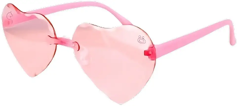 Óculos Sol Infantil Menina Retrô Rosa Coração Vintage + Case Social Casual Verão Praia Acetato
