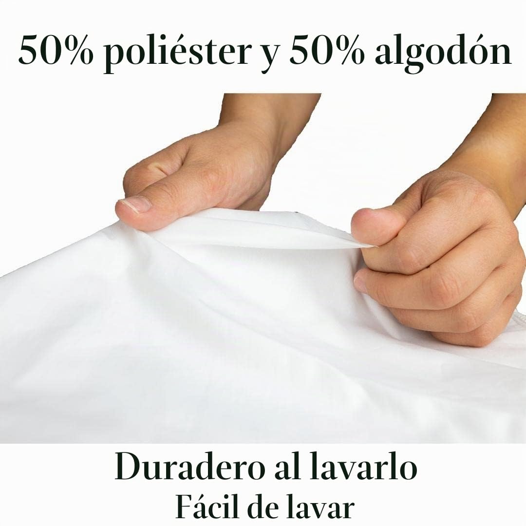 Jonic Essentials - Sábana bajera ajustable para cama de autocaravana en forma de isla, polialgodón blanco de 200 hilos, elástico en todo el mundo, fabricado en Reino Unido (137/190/30 cm)