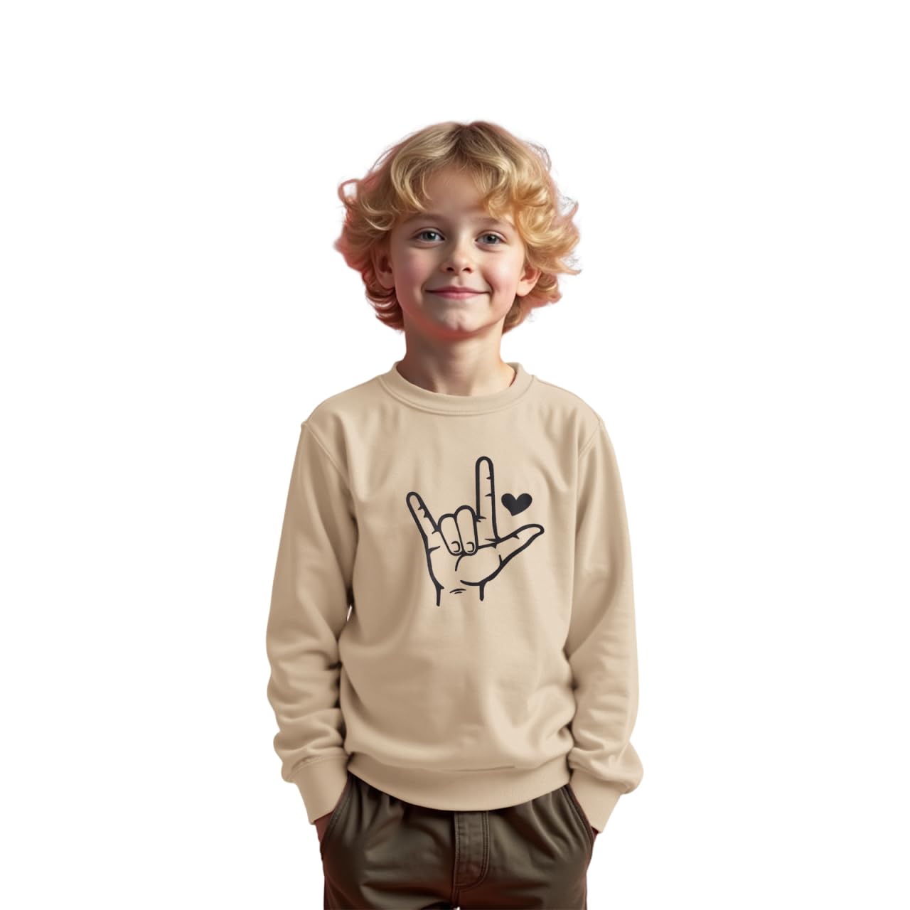 MODNTOGA Sudadera de manga larga con cuello redondo para niños y niñas, diseño de corazón retro