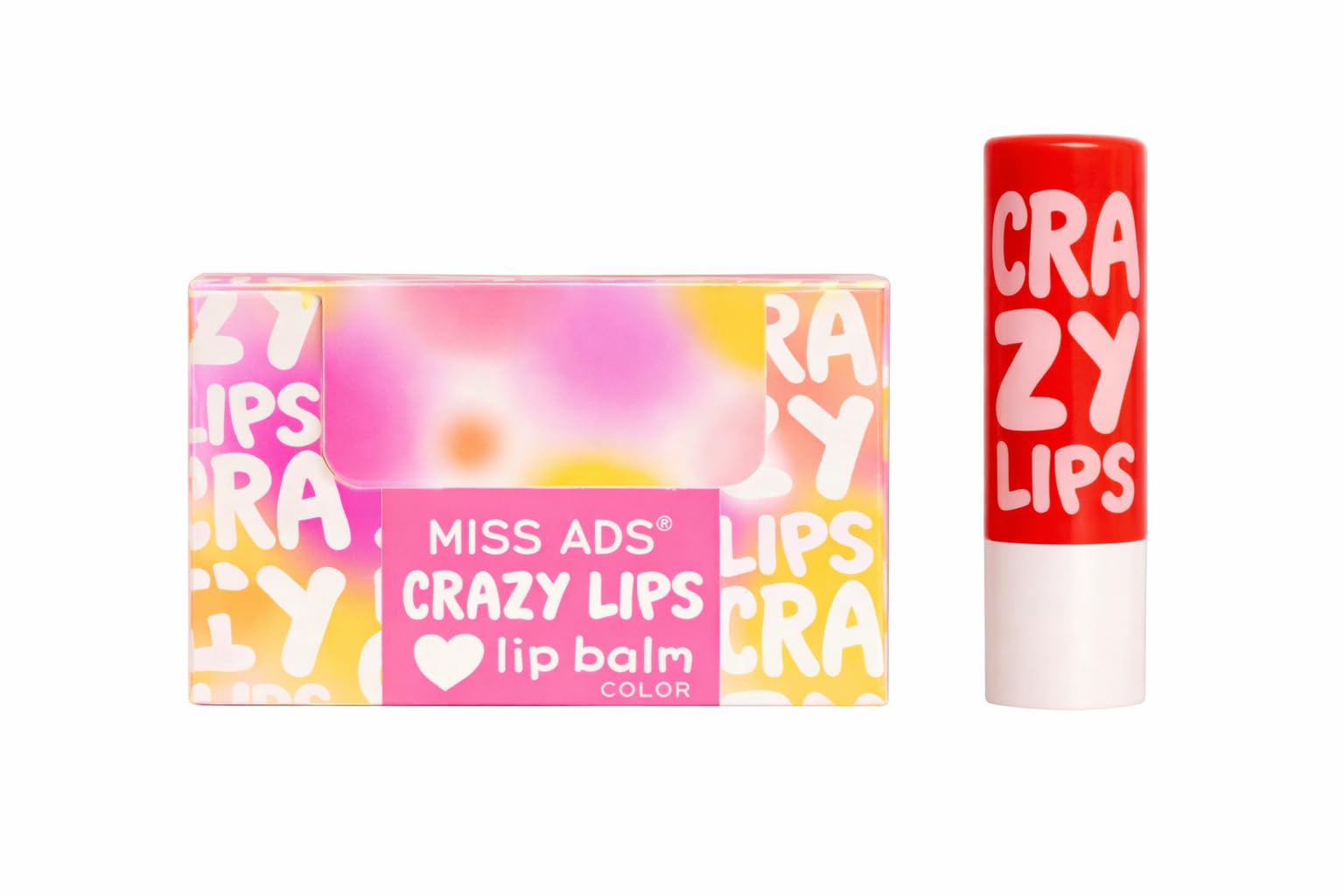 Crazy Lips Lip Balm Color, Moisturizing, Strawberry Flavor, 16H Long-Lasting, Adds Color-image-0