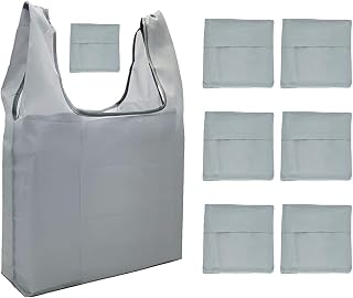 6Pack Reusable Grocery Bags Foldable Reusable Shopping Bags with Attach Pouch Lightweight Tote Bags Washable for Women