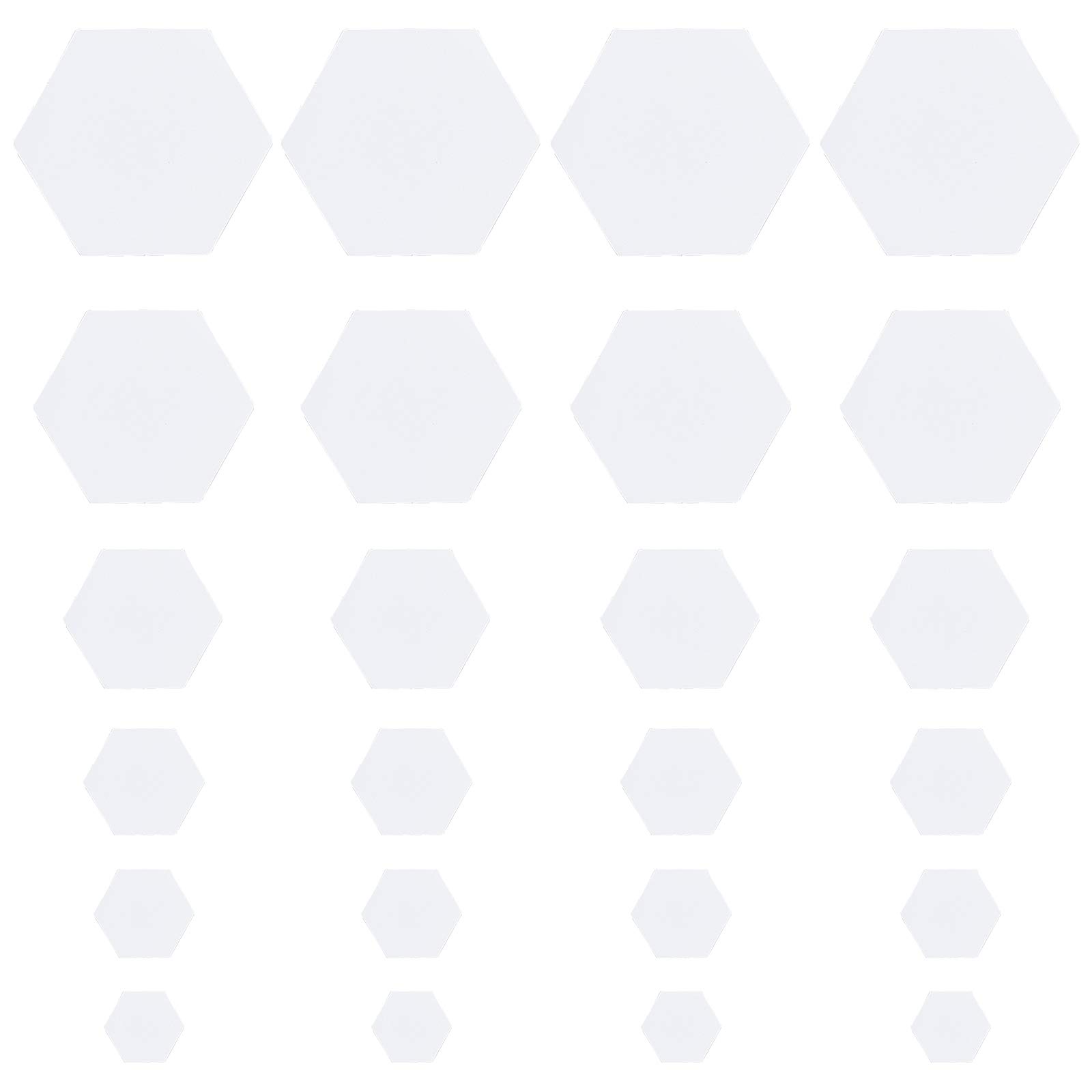 CHGCRAFT 600pcs 6 Sizes Hexagon Paper Piecing Quilting Templates Set English Paper Piecing Sewing Machine Templates