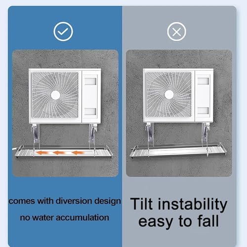 Stainless Steel AC Drip Pan with Drain for Portable Air Conditioners & Heat Pumps - Durable Split AC Drip Tray for Efficient Drainage & Easy Installation,84x38x3cm (33x15x1in)