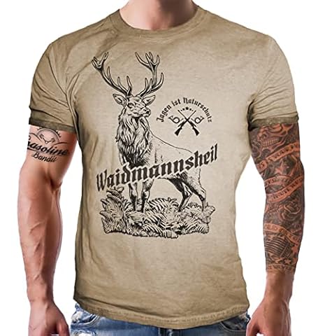 Męski T-shirt dla myśliwych: Waidmannsheil - polowanie to ochrona przyrody, 3XL