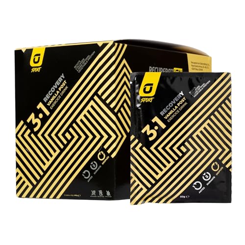 Recuperador Muscular en Polvo con Proteínas + BCAA + Colágeno y Glucosa para Resistencia y Calambres Musculares - Recovery Sabor Vainilla Sin Gluten Ni Lactosa - Pack 12 Isotónico | RECUPERATION