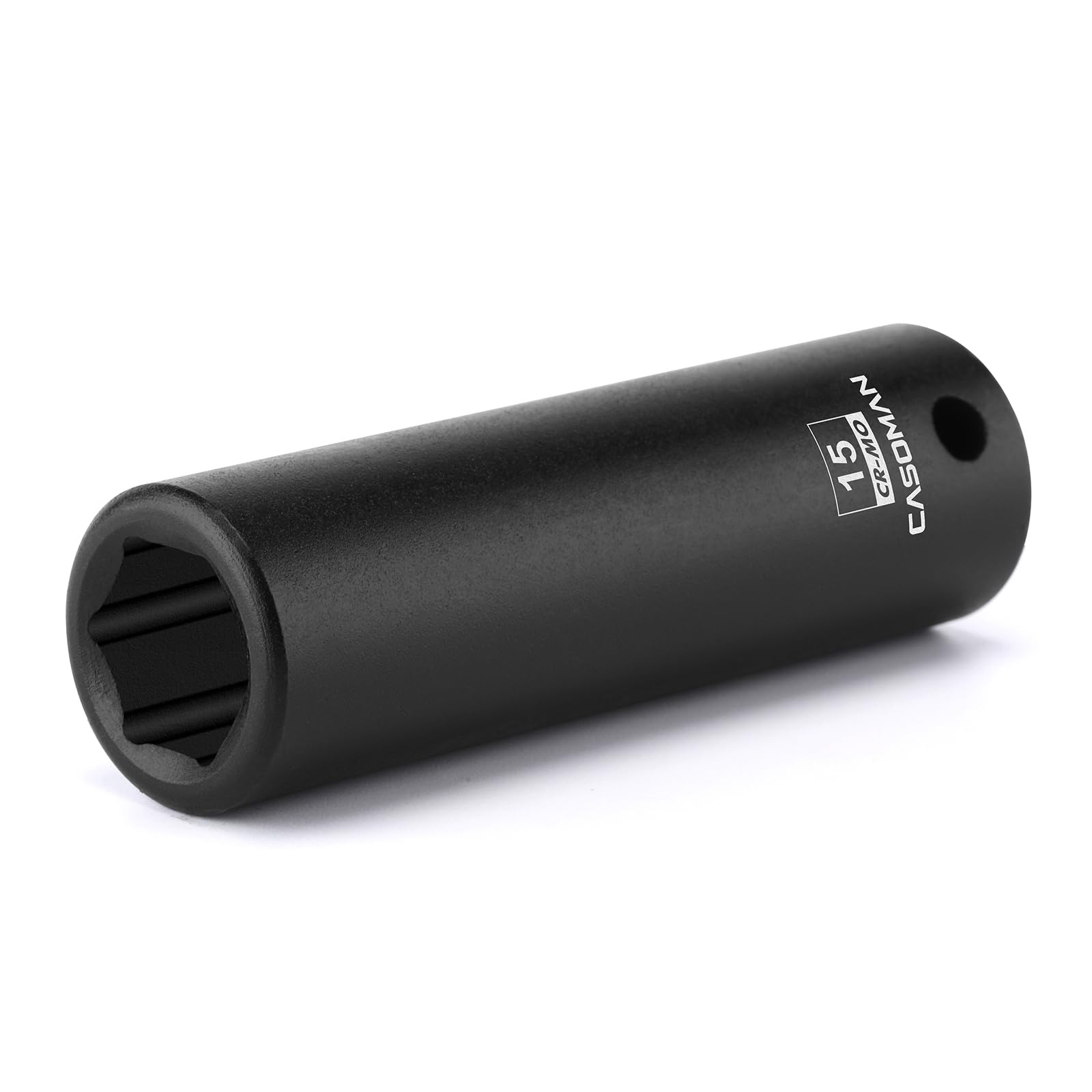 CASOMAN 1/2" Drive x 15mm Deep Impact Socket, 6-Point, Metric, CR-MO