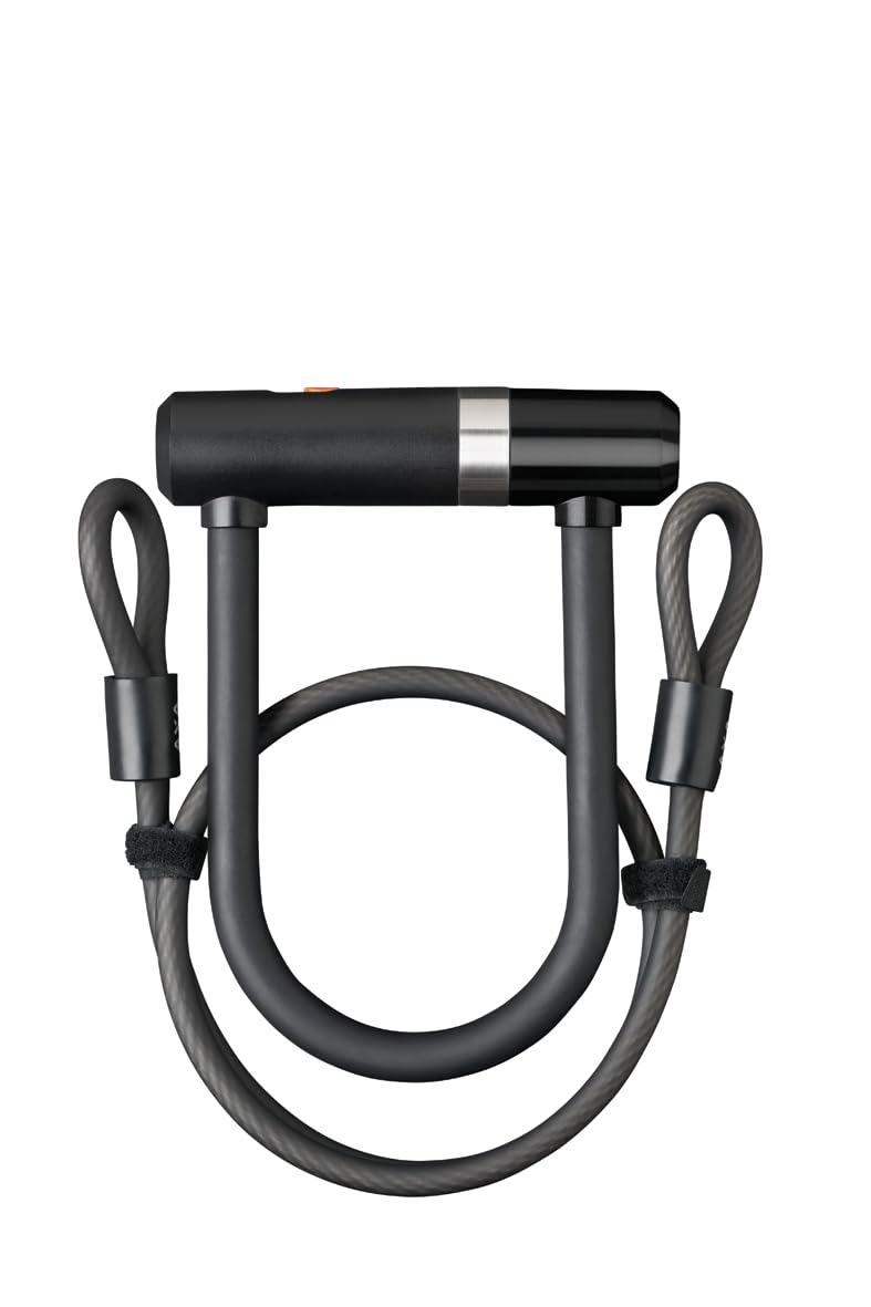 AXA Newton 150 U-Lock - Length 15 cm - with Loop Cable - Cable Length 100 cm - Security Level 8