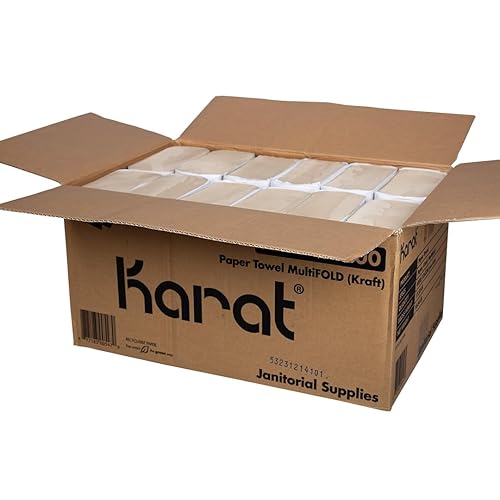Miniatura 2 de Karat Toallas de papel multipliegues, absorbentes y resistentes, 334 hojas x 12 paquetes, fibras recicladas
