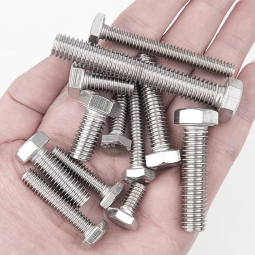 Image of VIGRUE 405PCS Hex Bolts Assortment Kit 1 /4-20 5 /16-18 3 /8-16 Heavy Duty Bolts Screws Nuts Flat Spring Washers Assorted, Includ 3 inch Long Bolts, 14 SAE Sizes Length 3 /4 inch to 3 inch, 304 Stainless Steel