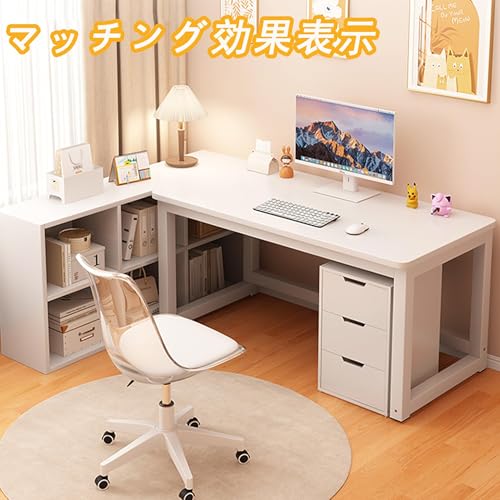 勉強机 パソコンデスク 机 白 デスク 木製 作業台 ホームデスク 組み立て簡単 高耐荷重 頑丈 安定 化粧台 (組み立て, (L(50*100*75))