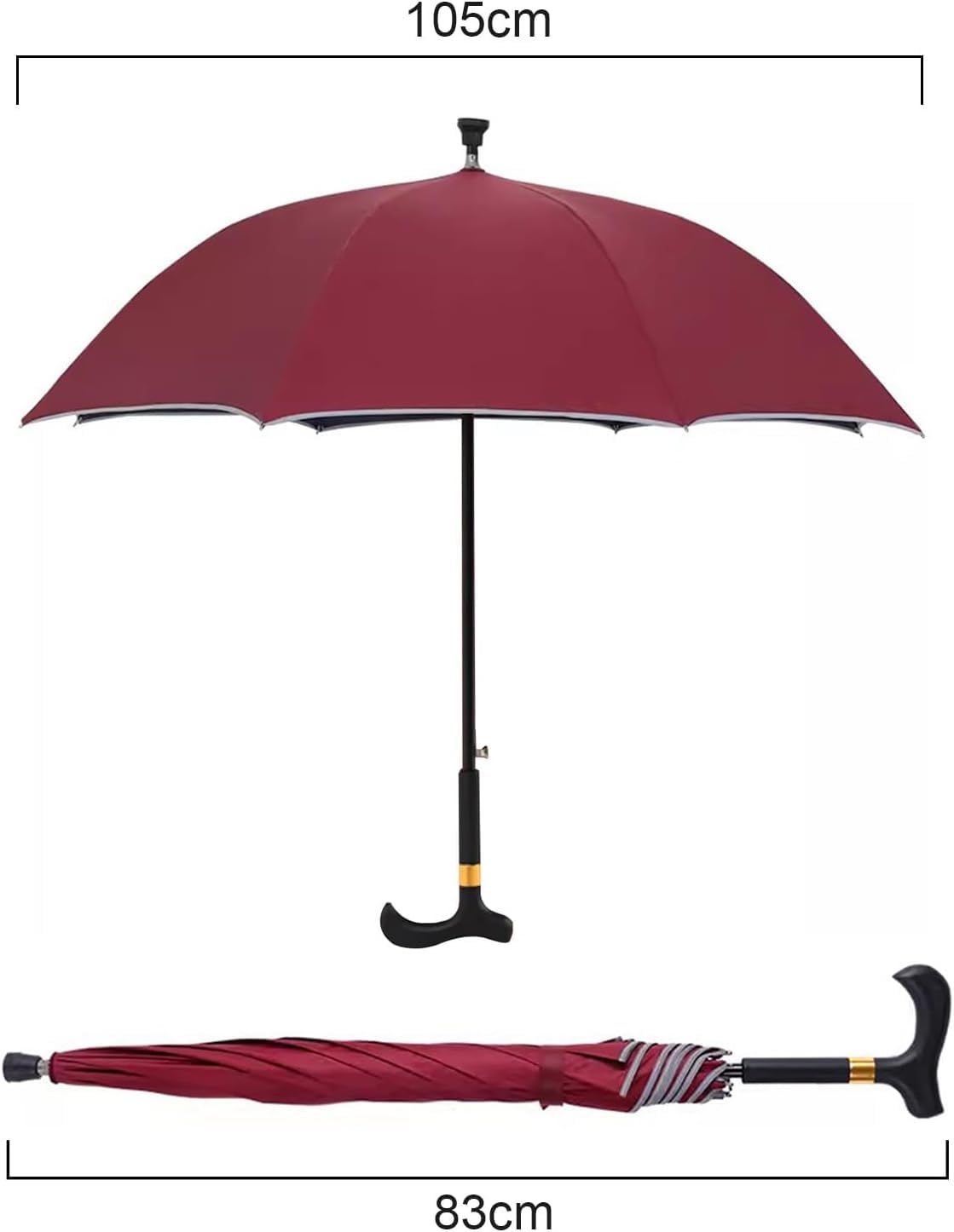 Aluminiowy parasol z laską poliestrową