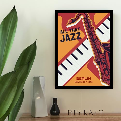 Image of BLINKART All That Jazz Abstract Wall Art Painting Print Design | Aesthetic Wall Decor Photo Artwork Frame Decoration Hanging Home Bedroom Living Room Office Wall Decor | T004 | 13x10 Inches