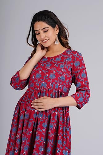 Image of Shantika Women's Maternity Dress Feeding Kurti with Zippers