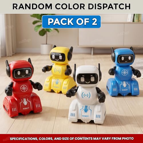 Image of Zest 4 Toyz Push and Go Robot Toy for Kids Inertia Driving Swinging Action Educational Robot Car Toy Indoor Outdoor Fun Gift for Boys and Girls 12 Months+ (Pack of 2) Random Color