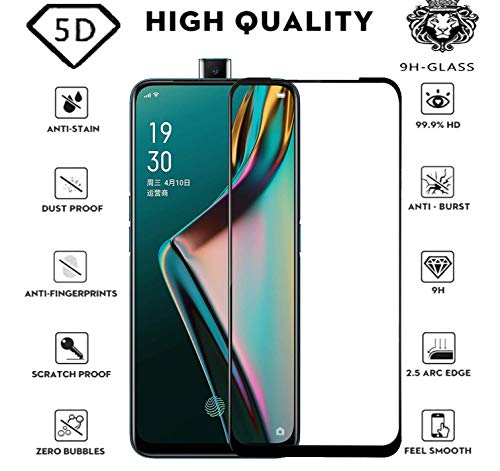 Image of Screen Protector for RealMe X (Black) Tempered Glass Edge-to-Edge 6D Screen Guard With Installation Kit