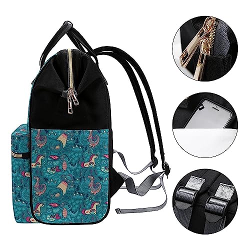 Fantastic-Creatures-Animal-Pattern-Diaper-Bag-Portable-Backpack-Mommy-Bag-Travel-Shoulder-Daypack-for-Outdoor-Working-Beach