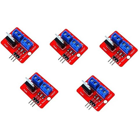 ARCELI 5Pcs 0-24V Top Mosfet Button IRF520 MOS Driver Module For MCU ARM Raspberry pi Cover