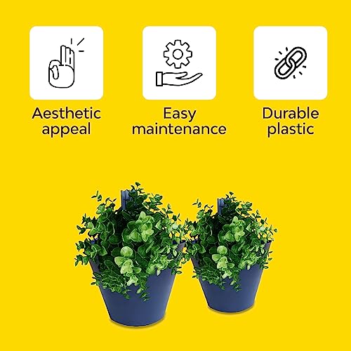Kraft Seeds by 10CLUB Plastic Hanging Planters - 12 Pcs (8 Inch, Multicolor) | Flower Hanging Pots for Home & Balcony Garden | Hanging Planters for Home Plants | Hooked Hanging Pots (Image - 3)