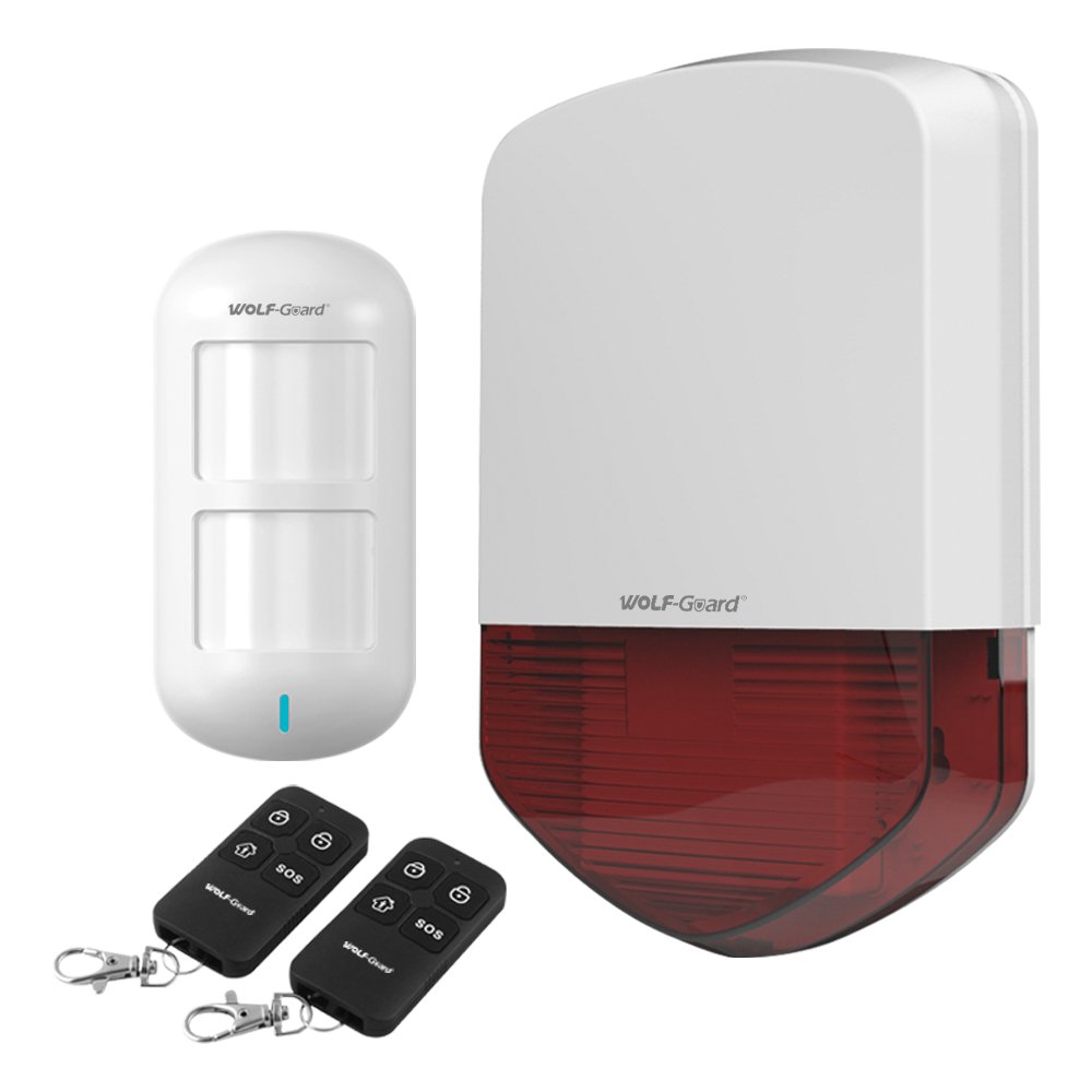Wolf Guard LB-01A Sistema de Alarma Interior 433 MHz | Control Remoto, Mascota Inmune PIR, 110 dB