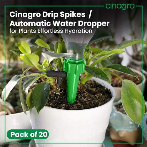 Image of Cinagro (Pack of 20) Drip Irrigation kit for Home Garden, Self-Watering Spikes, Drip Spikes for Plants, Home Garden, Automatic Plant Watering Devices