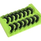 Mink Lashes Wispy False Eyelashes 3D Volume Strip Lashes 22mm Cat Eye Faux Mink Lashes 7 Pairs Fake Eyelash Multipack, by Kmilro