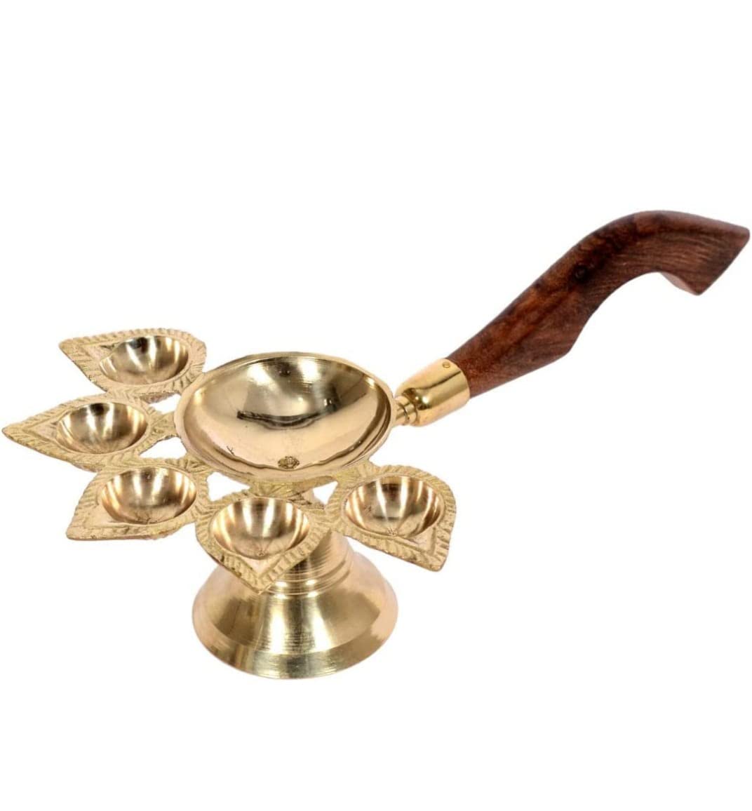 Buy M/S I.S. Printers Panch Aarti Brass Diya Oil Lamp Jyoti Puja