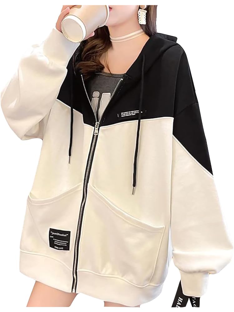 Moilyuko トレーナー レディース ジップアップ ゆったり パーカー 裏起 Amazon.co.jp: Moilyuko トレーナー レディース ジップアップ ゆったり