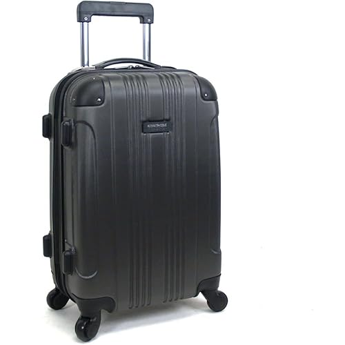 Kenneth Cole REACTION Out of Bounds Lightweight Hardshell 4-Wheel Spinner Luggage, Charcoal, 20-Inch Carry On