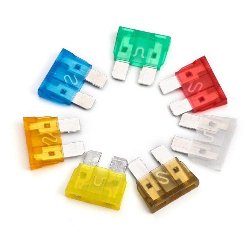 Fuses and Accessories for Car 120Pcs Standard Medium Blade Automotive Fuse for Auto Truck Boat with Black Key 5A-30A Assortment Kit
