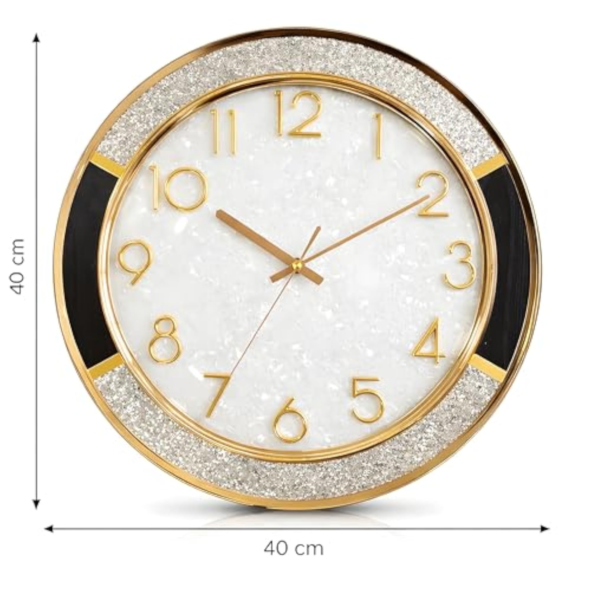 Luxury Designer Wall Clock with Glitter Ring
