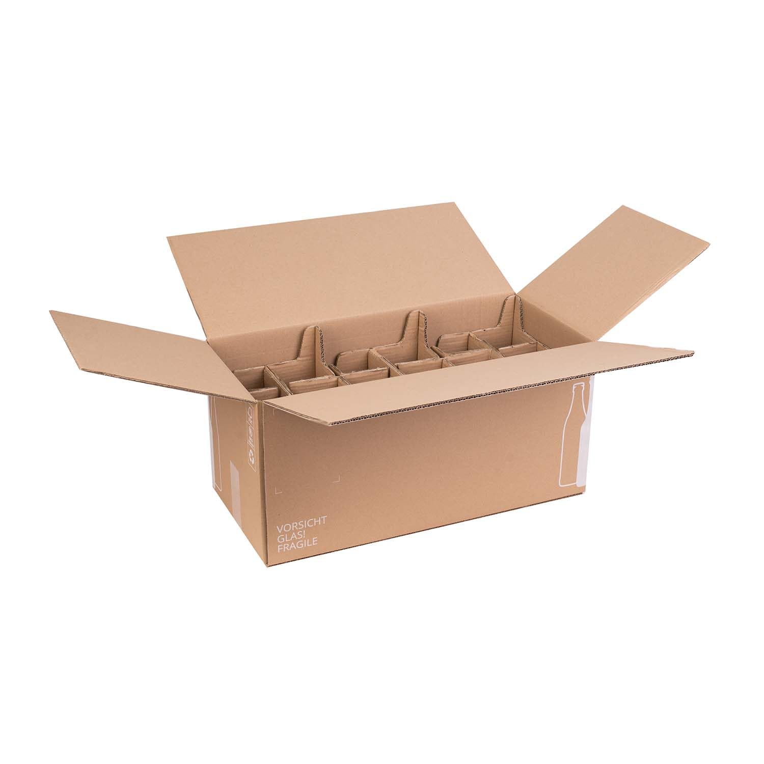 smiley pack Flaschenversandkarton Bier 0,5 Liter für 18 Flaschen inklusive Einlage PTZ zertifiziert für Versand mit DHL DPD Bierflaschen Bierversandkarton Bierkarton Bierverpackung (10)