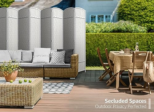 Sorbus 8 Panel Room Divider 6 ft. Tall - Privacy Screen, Extra Wide Double Hinged Panels, Mesh Hand-Woven Design, Partition Room Dividers and Folding Privacy Screens, Wall Divider for Room Separation