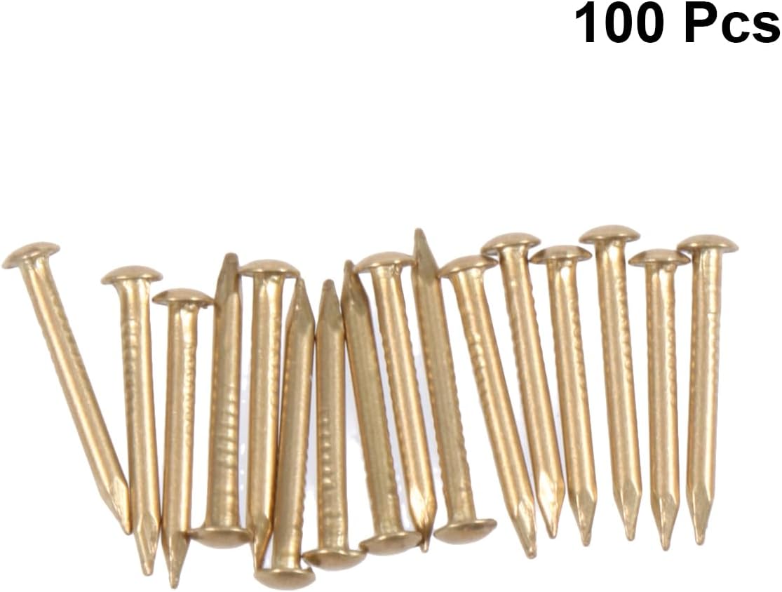 Generic 100 Pcs Nail Brass Nails Jewelry Box Decorative Furniture Fringe Accesories for Finge - (Color: 0.4X2cm)