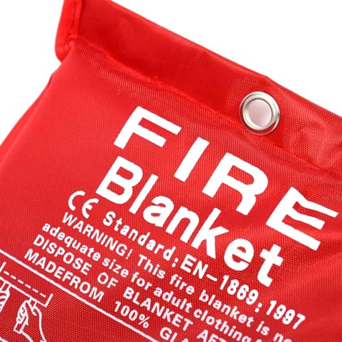 Image of Parcil Distribution PD-452 Emergency Fire Blanket Car Emergency Kit Fire Extinguisher for Home & Kitchen, Woven Fiberglass Household Essentials, Chemical Free, No Mess, Heat Resistant Blanket, Large