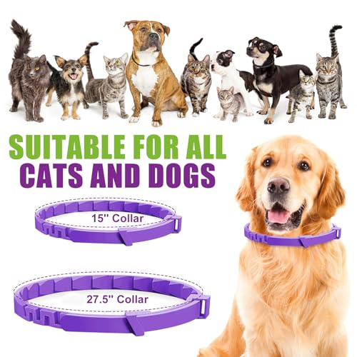 Omnikryp 2 Pack Generic Beruhigungshalsband für Katzen, Beruhigungshalsband für Hunde, Wasserdicht, Einstellbares Design Pheromon Halsband Hund für Angst