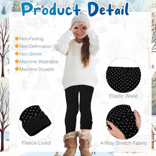 Chuarry Girl’s Winter Leggings Fleece Lined Warm Basic Pants Thick for Kid Toddler3