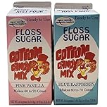 Cotton Candy Floss Sugar (2-Pack) | Raspberry Blue and Pink Vanilla | 3.25 LBS Cartons | Makes up to 140 Cotton Candy Cones. Extra Fine Granulated Sugar, 1 Count (Pack of 2)
