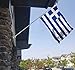 Greece Flag Large 3x5 Ft, Moderate-Outdoor Both Sides 100D Polyester,Canvas Header and Double Stitched - Brass Grommets for Easy Display, 3' x 5' Greek National Flags
