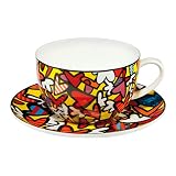 Goebel 66452531 Romero Britto Pop Art Tee-/Cappuccinotasse mit Motiv Hearts