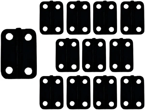 QCAA Solid Brass 180 Degree Mini Hinges, Jewery Box, Cabinet Butt Hinge, 22mm x 14mm(0.86" x 0.55"), Matte Black, Made in Taiwan, 6 Pair