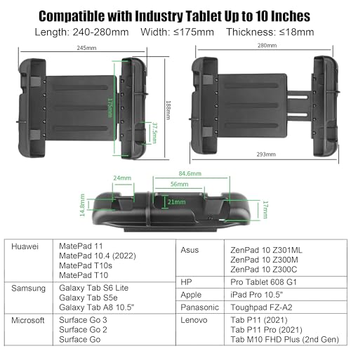 Soporte de tableta para carretilla elevadora articulado con fijación pesada 2