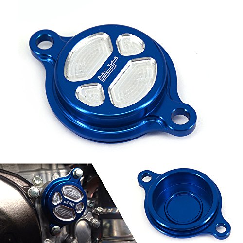 JFG RACING CNC Billet Aluminum Blue Oil Filter Covers Caps For Motorcycle Yamaha YZ250F 2014-2016 YZ450F 2010-2016 YZ250FX 2015-2016 WR250F 2015