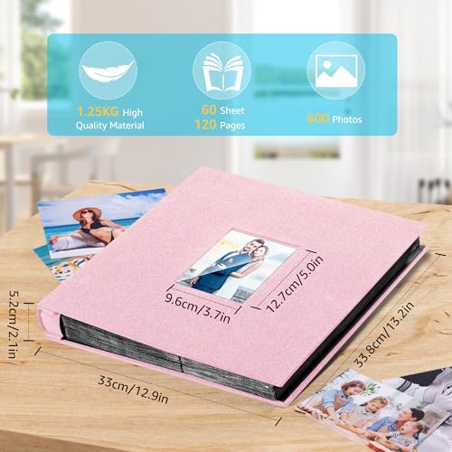 DazSpirit Photo Albums 6x4 Inch 600 Pockets Slip In, Customizable Linen Cover 10x15cm Photo Album, Large Capacity - Image 2