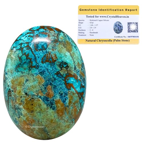 Image of Crystal Heaven Chrysocolla Palm Pebbles Stones For Anxiety Stress Relief Massage-Aaa Grade Original Healing Gemstone Agate Palm Stone For Yoga Meditation Spiritual Reiki Feng Shui