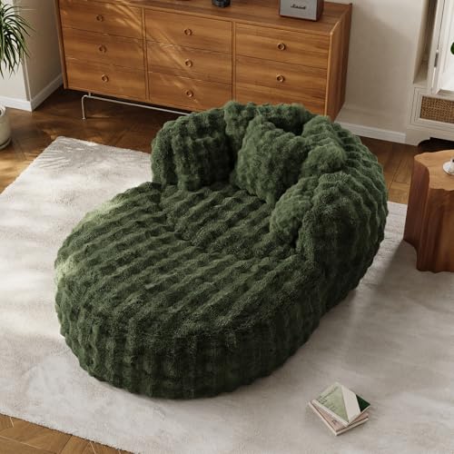 Sillón Chaise Plegable Peluche Verde miniatura 1