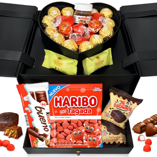 Caja Joyero Ferrero Premium Moments · Regalo Dia del Padre con +35 Bombones; Ferrero Rocher y Chocolates Gourmet · Joyero Reutilizable Pop-Up + Tarjeta con Dedicatoria Personalizada