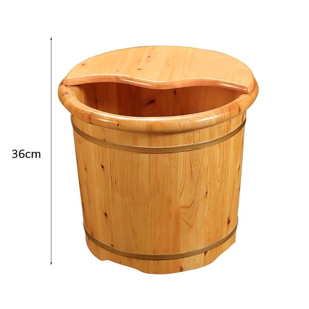 Vaschetta per Piedi, Secchio per Vasca per Pedicure, Massaggio, Spa, Sauna, Ammollo, Secchio per Pediluvio in Legno Lavabo per Spa per Piedi,36Cm charitable