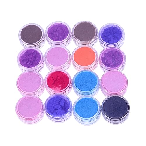 CIMAXIC Pearlescent Powder 16 Colors Versatile for Makeup Nail Art Craft Projects Random Color