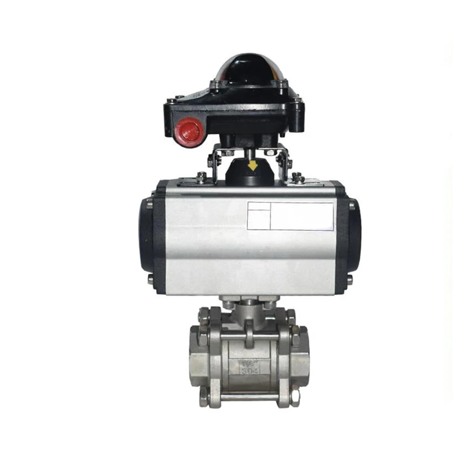 Huuoqiwy One Color 1-1/4" Pneumatic Ball With Limit Switch Signal Feedback Three Piece High Platform Stainless Steel Q611f-16P Double Acting