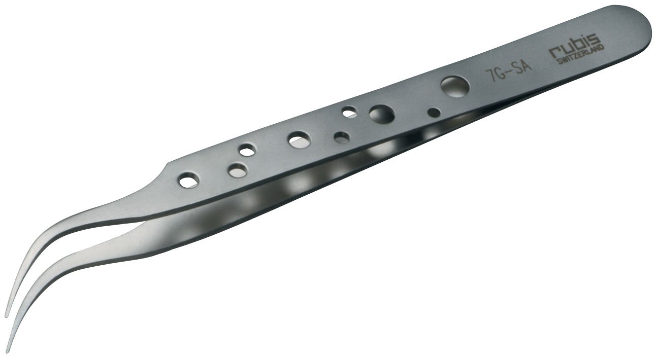 neoLab 1-1048 pęseta z uchwytem antypoślizgowym, typ 7G-SA, długość 115 mm, wygięta, drobna